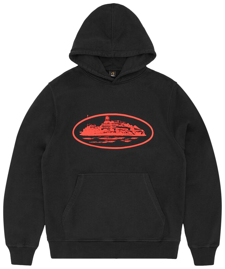 Corteiz Alcatraz Hoodie V2 'Black/Red'
