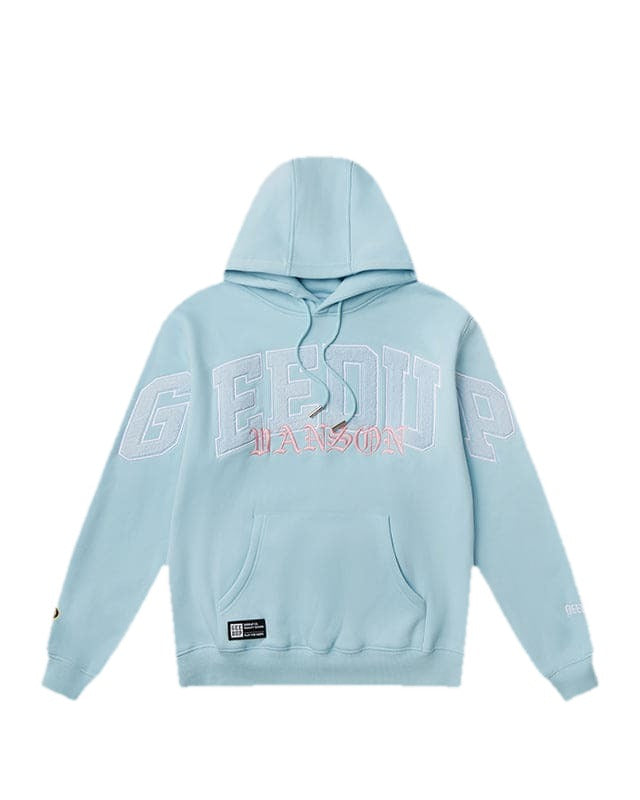 Geedup Team Logo x Vanson Hoodie Light Blue