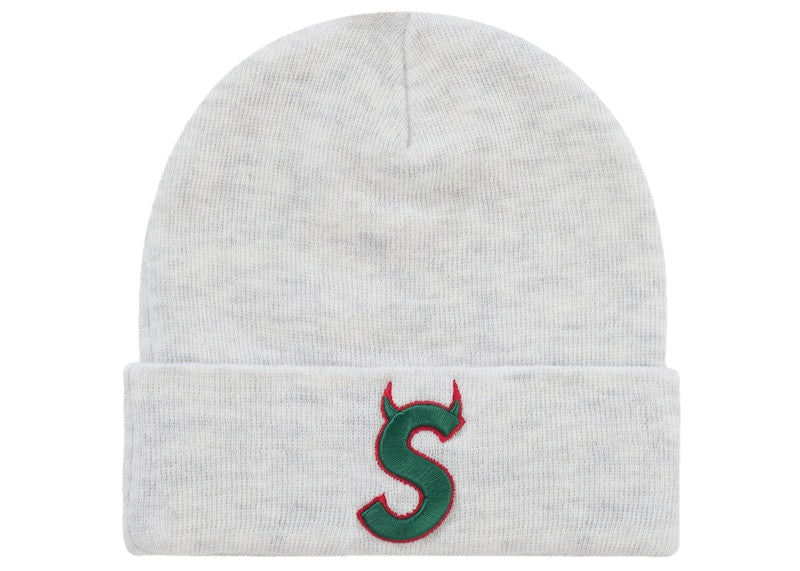 Supreme® New Era® Devil's Logo Beanie — Heather Grey