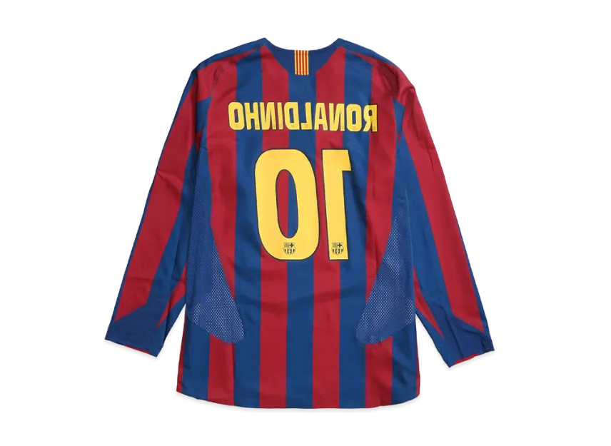 Nike FC Barcelona 2005/06 Reissue Ronaldinho Replica Long Sleeve Jersey "Red/Navy"