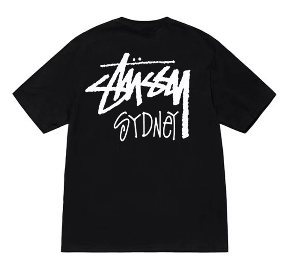STUSSY SYDNEY Logo Tee Black