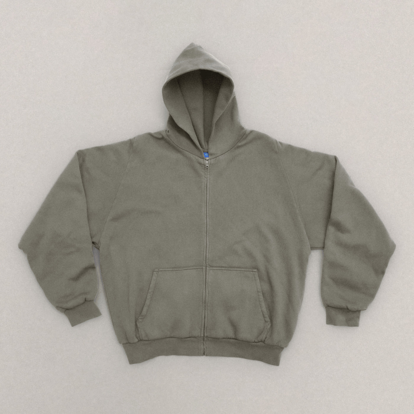 Yeezy Gap Cotton Fleece Zip-Up Hoodie - Light Gray
