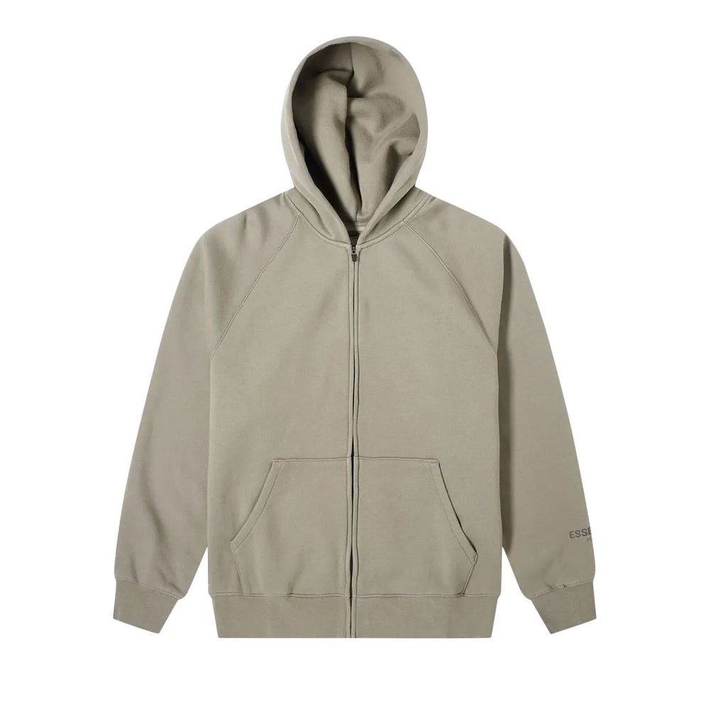 Fear of God Essentials Raglan Full Zip Hoodie 'Grey Flannel'