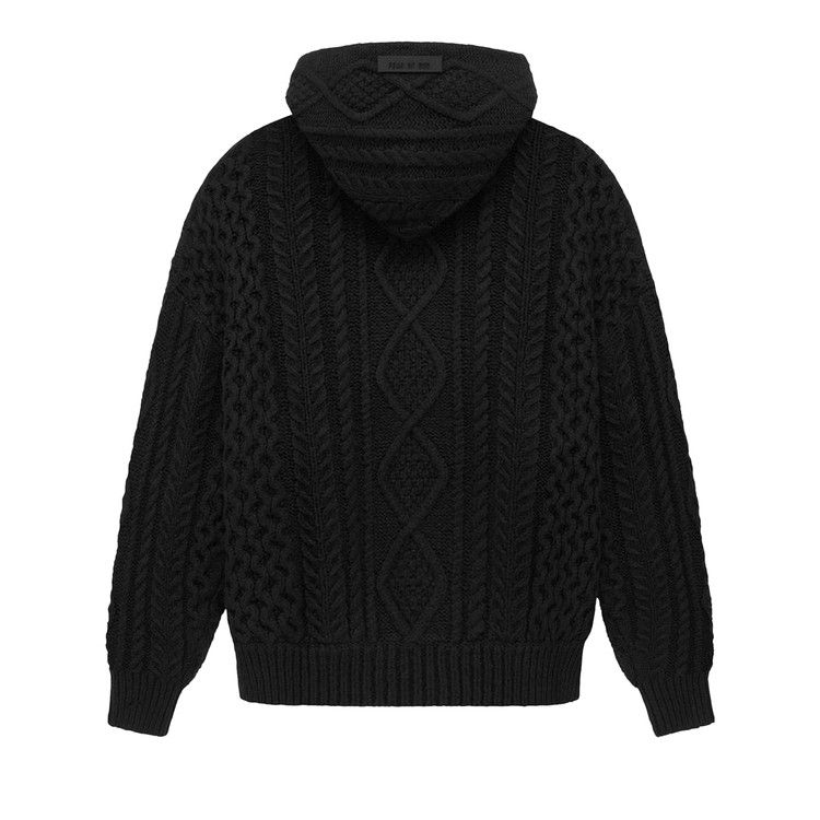 Fear of God Essentials Cable Knit Hoodie 'Jet Black'