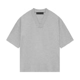 Fear of God Essentials V-Neck Tee 'Light Heather Grey' view 2