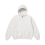 Supreme x MM6 Maison Margiela Box Logo Zip Up Hooded Sweatshirt 'White' view 1