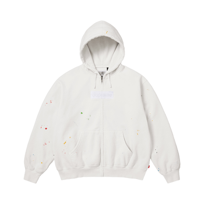 Supreme x MM6 Maison Margiela Box Logo Zip Up Hooded Sweatshirt 'White'
