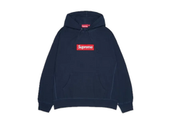 Supreme Box Logo Hooded Sweatshirt "Navy" (24FW) view 1