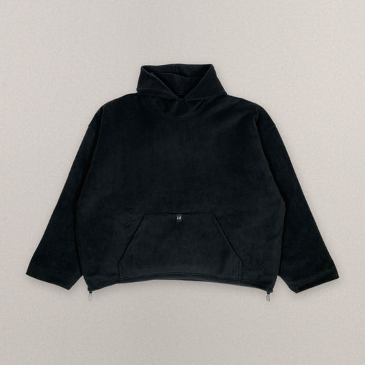 Yeezy Gap Engineered by Balenciaga Polar Fleece Padded Hoodie Black in Black, cover #color_Black