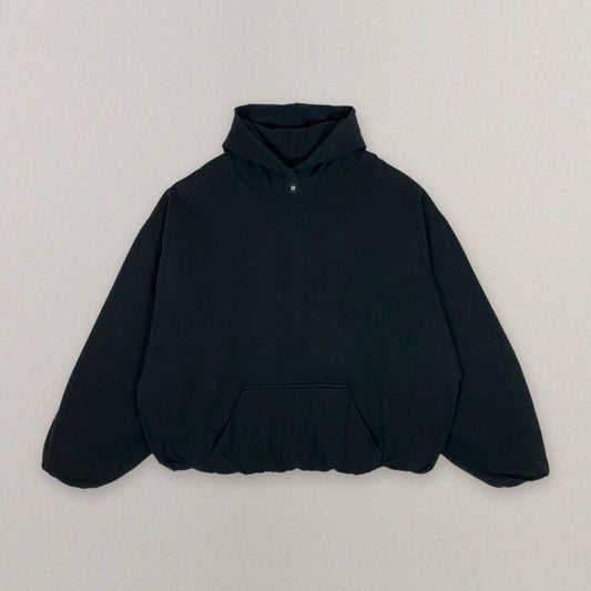 Yeezy Gap Engineered by Balenciaga Logo Hoodie Black in Black, cover #color_Black
