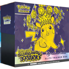 Surging Sparks Pokemon Center Elite Trainer Box (Exclusive) — Pokemon Center (Damaged Box) view 1