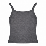 Dark Heather Grey Spaghetti Tank Top view 3