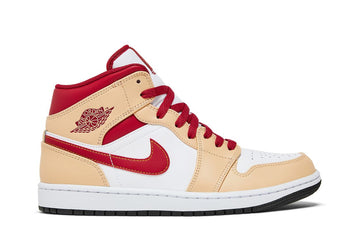 Air Jordan 1 Mid 'Light Curry Cardinal Red'