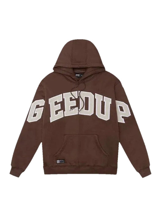 GEEDUP Team Logo Hoodie 'Brown/Light Grey'