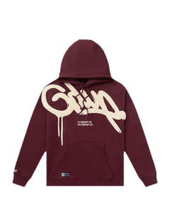Geedup Handstyle Hoodie Maroon/Cream view 1
