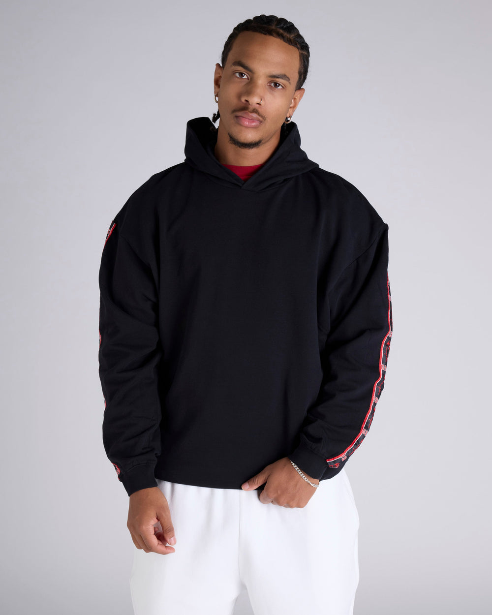 Champion Reverse Weave Tap Hood - Black