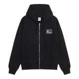 Stussy x Nike Stone Washed Fleece Zip Hoodie - Black (FW25) view 1