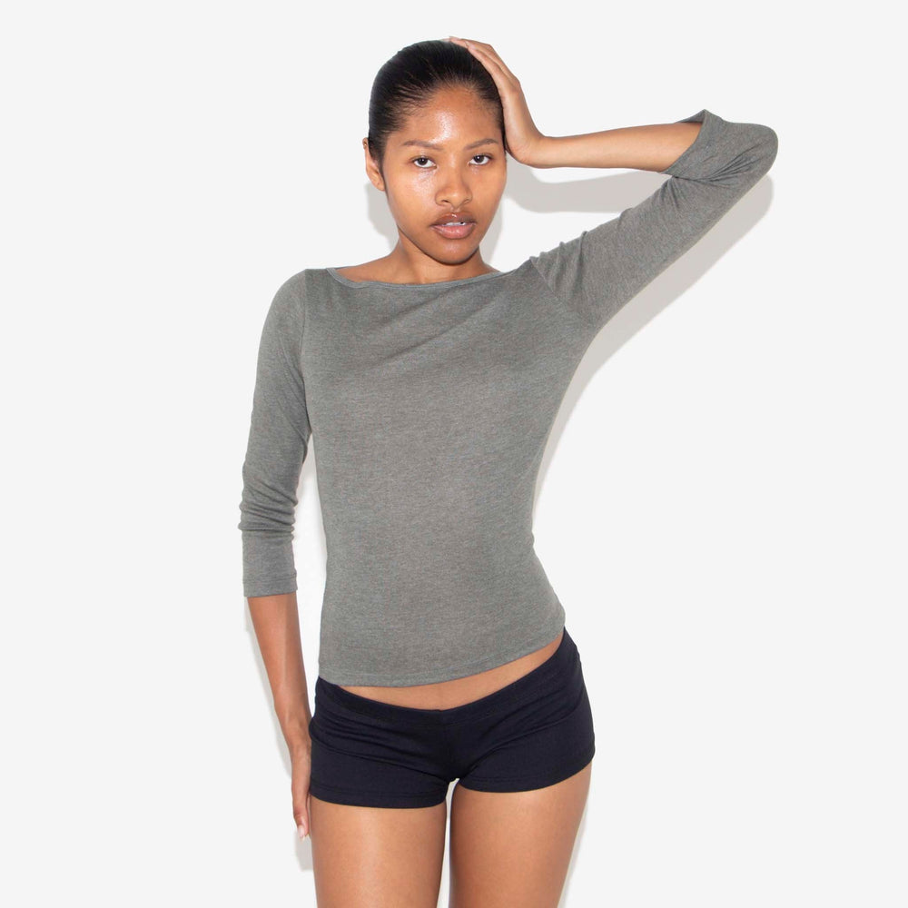 HEATHER ARMY BOATNECK LONGSLEEVE