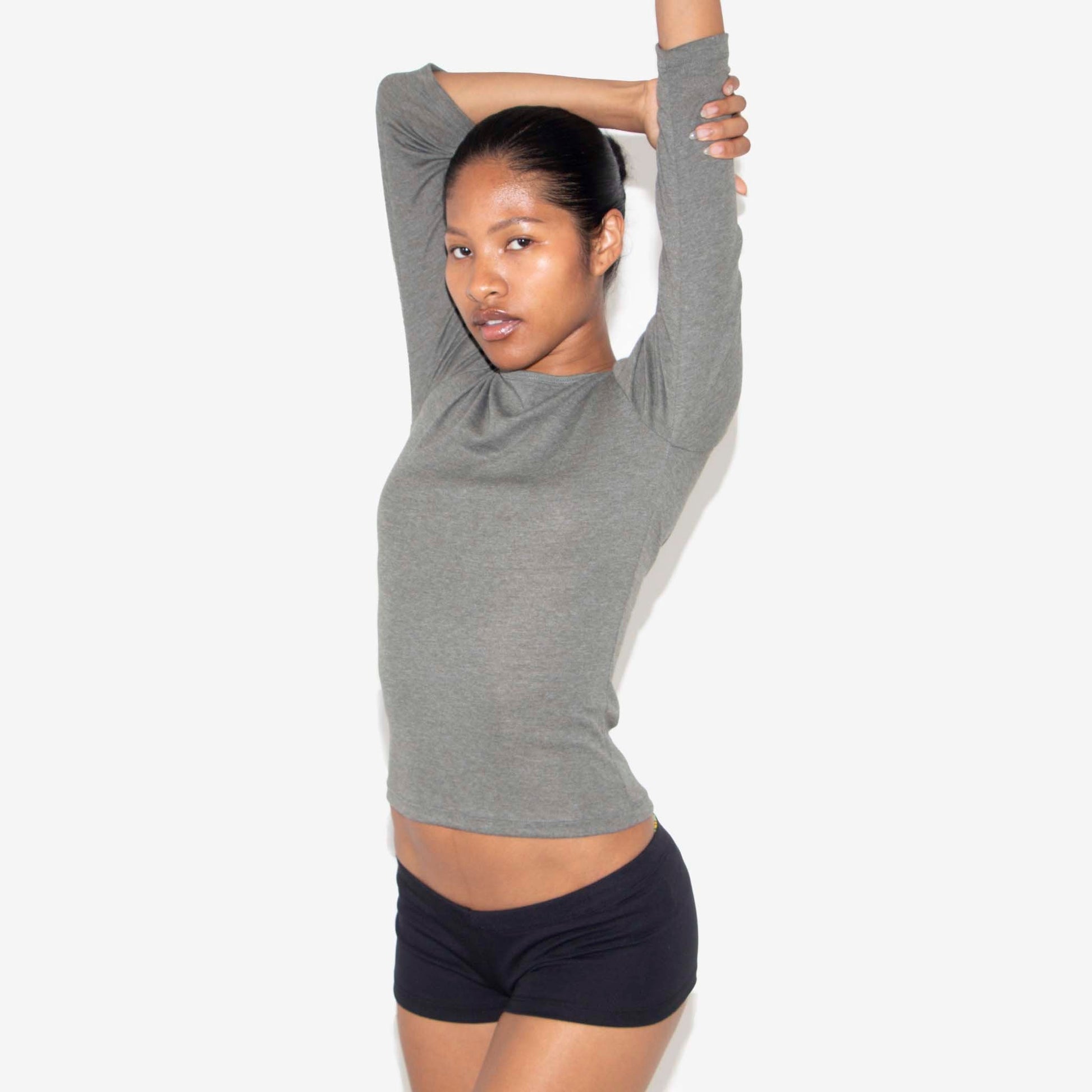 HEATHER ARMY BOATNECK LONGSLEEVE