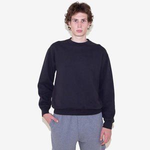 Cotton Heavy Fleece Crewneck Sweatshirt - Off Black