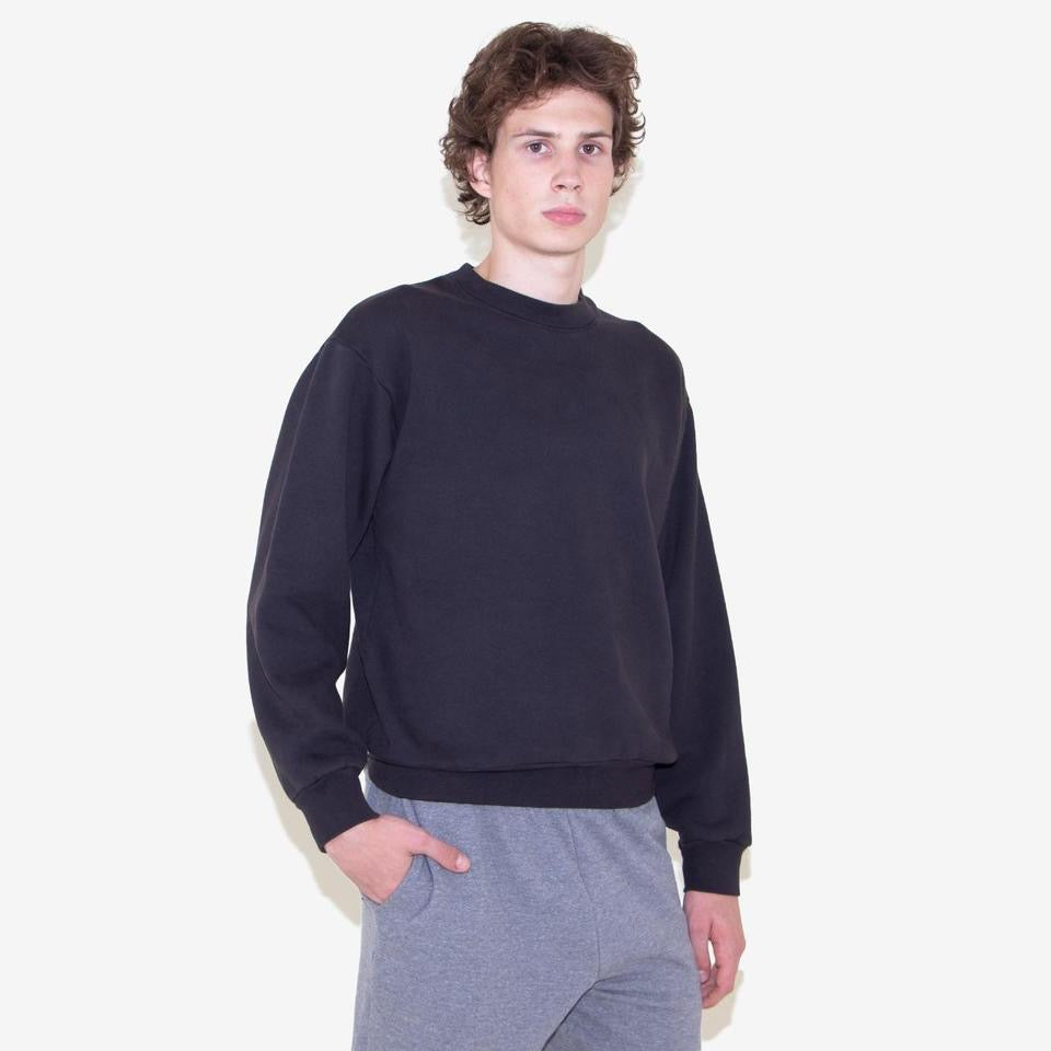 Cotton Heavy Fleece Crewneck Sweatshirt - Off Black