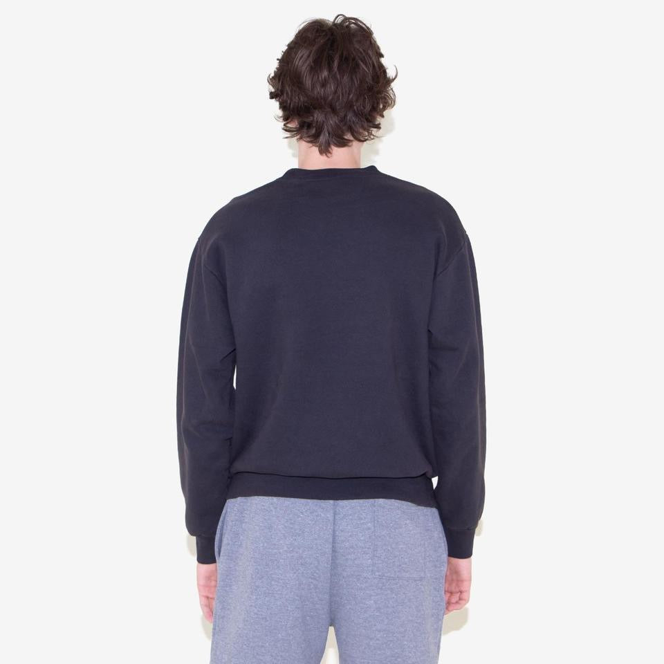 Cotton Heavy Fleece Crewneck Sweatshirt - Off Black