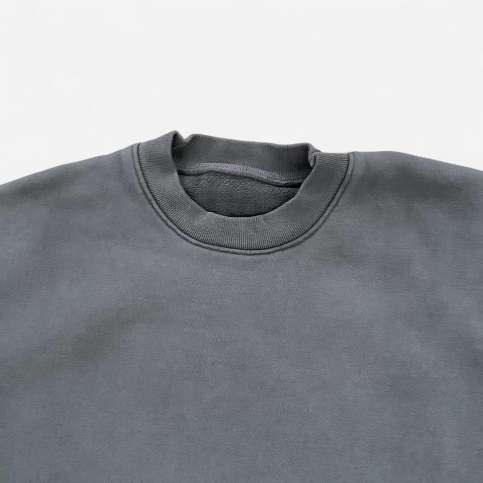 Cotton Heavy Fleece Crewneck Sweatshirt - Off Black