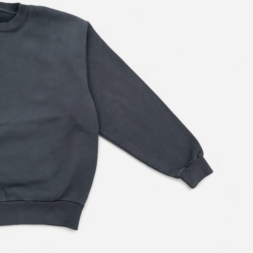 Cotton Heavy Fleece Crewneck Sweatshirt - Off Black