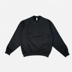 Cotton Heavy Fleece Pullover Sweatshirt - Black view 3