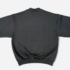 Cotton Heavy Fleece Pullover Sweatshirt - Black view 4