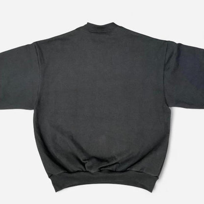 Cotton Heavy Fleece Pullover Sweatshirt - Black