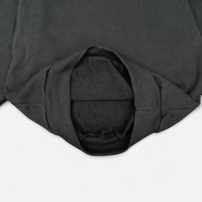 Cotton Heavy Fleece Pullover Sweatshirt - Black