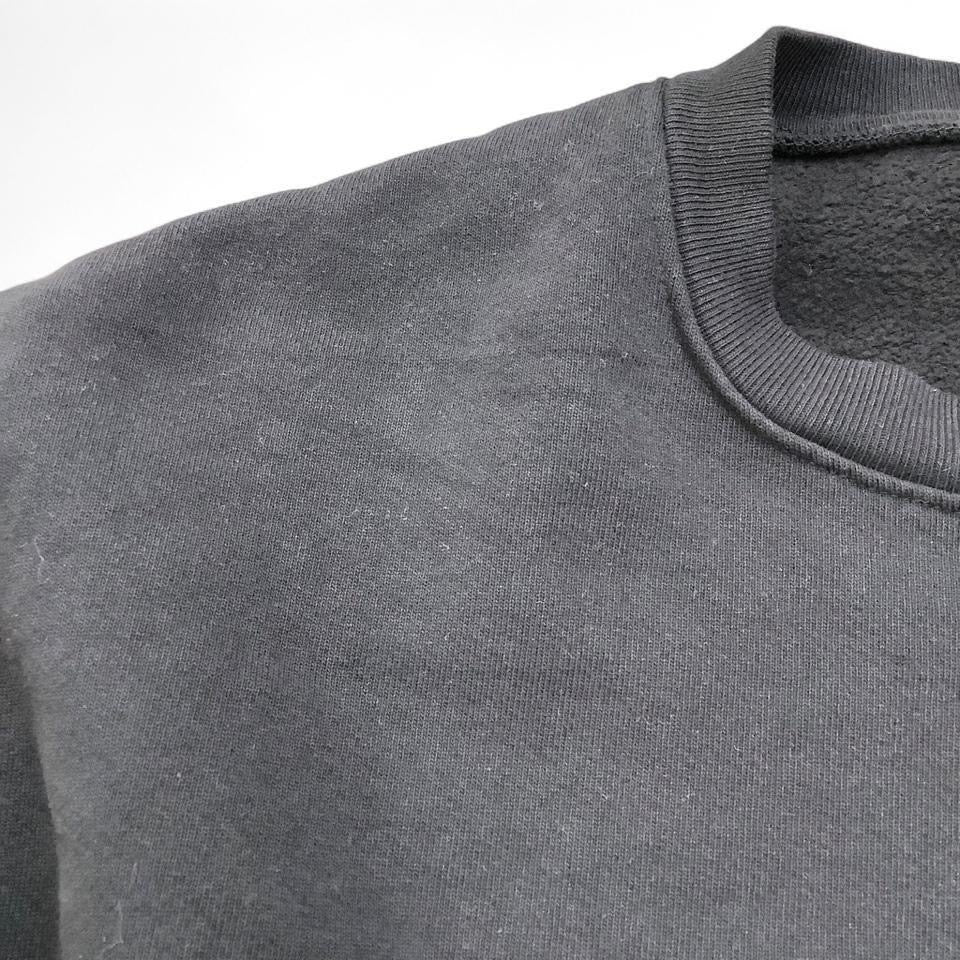 Cotton Heavy Fleece Pullover Sweatshirt - Black