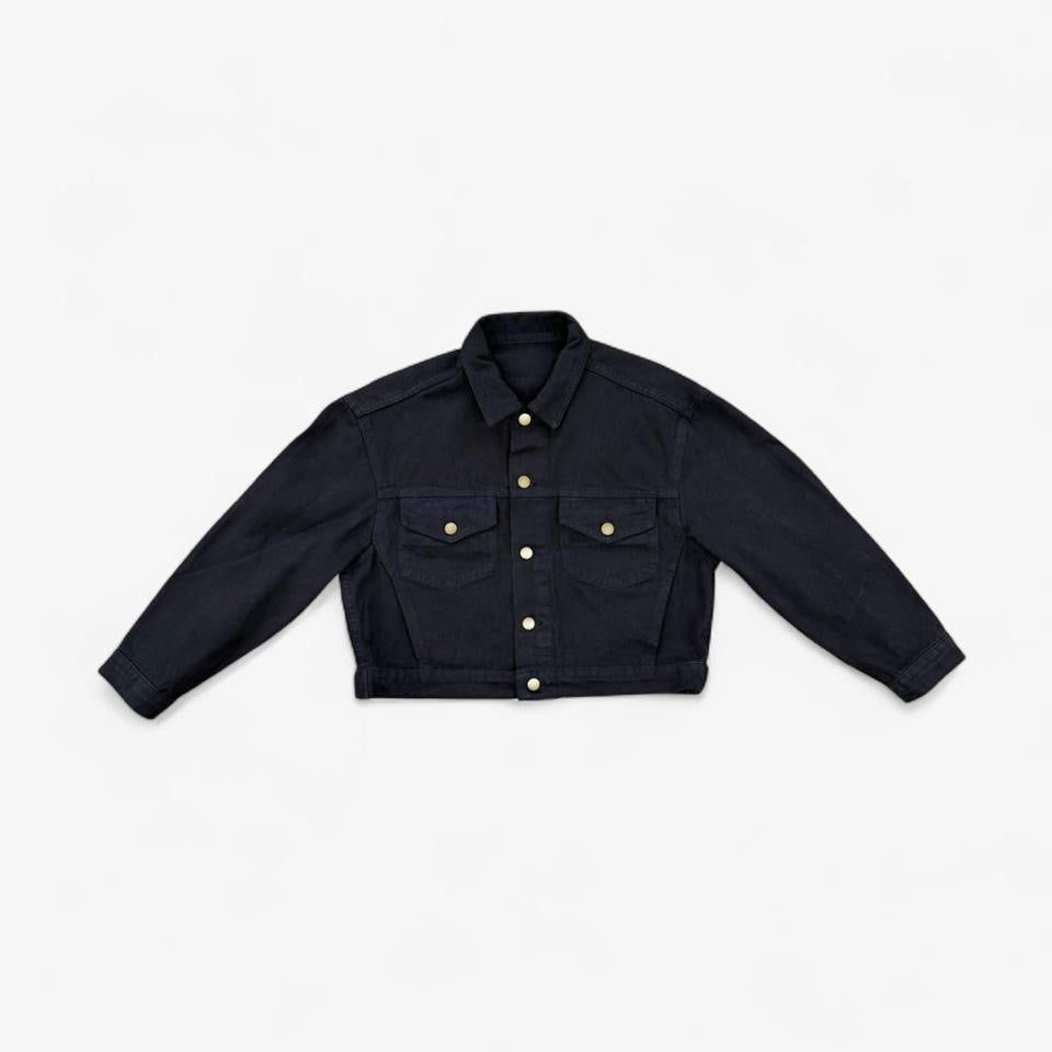 Bull Denim Cropped Denim Jacket - Black