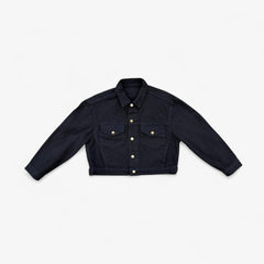 Bull Denim Cropped Denim Jacket - Black view 1