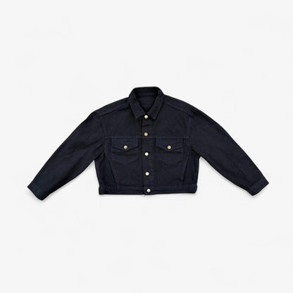 Bull Denim Cropped Denim Jacket - Black