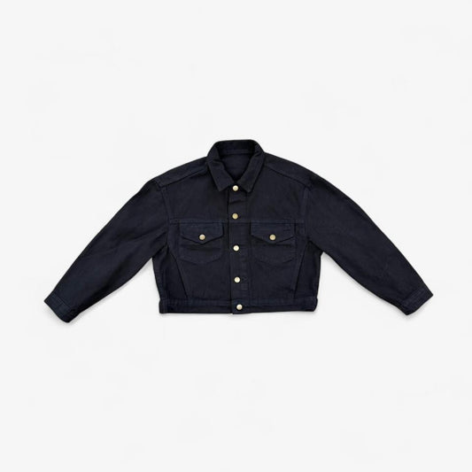 Bull Denim Cropped Denim Jacket - Black