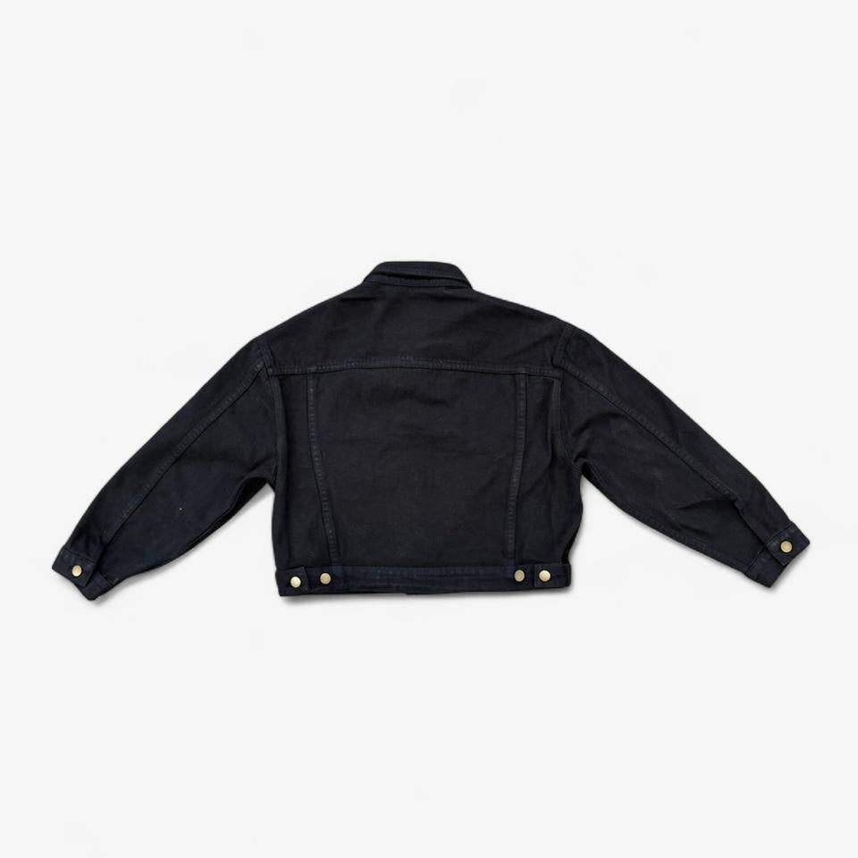 Bull Denim Cropped Denim Jacket - Black