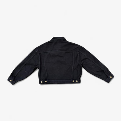 Bull Denim Cropped Denim Jacket - Black