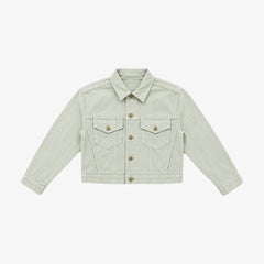 Bull Denim Cropped Jacket - Sage Green view 1