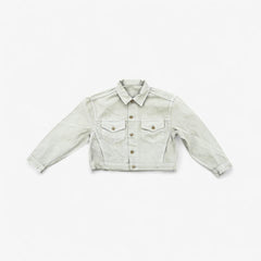 Bull Denim Cropped Trucker Jacket - Sage Green view 6
