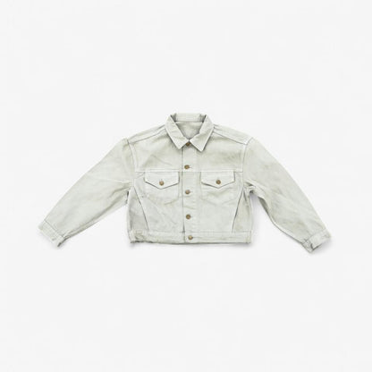 Bull Denim Cropped Trucker Jacket - Sage Green