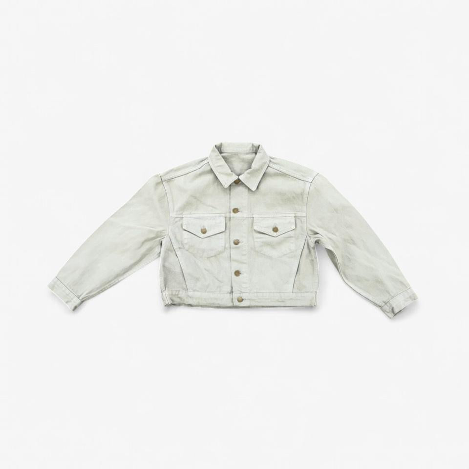 Bull Denim Cropped Jacket - Sage Green 