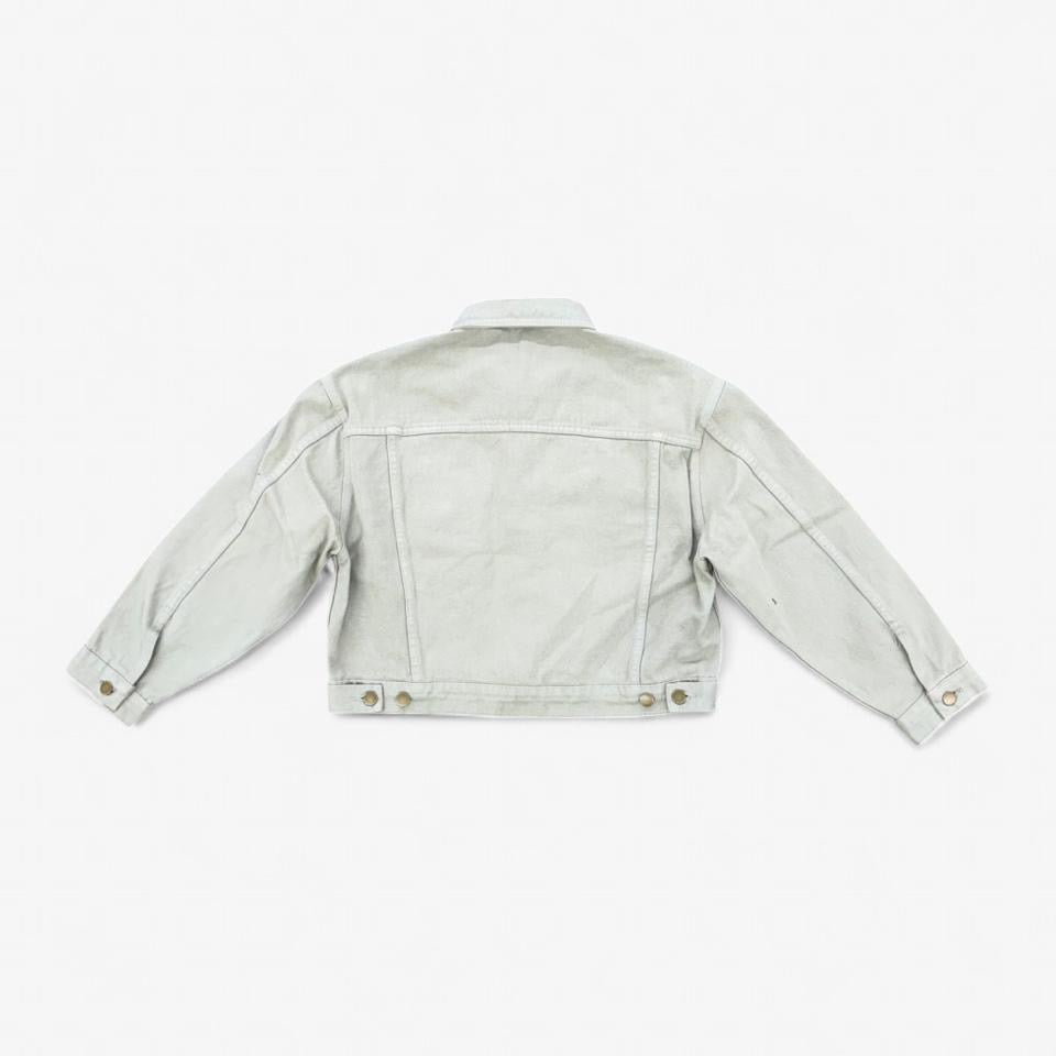 Bull Denim Cropped Trucker Jacket - Sage Green