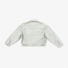 Bull Denim Cropped Trucker Jacket - Sage Green view 5
