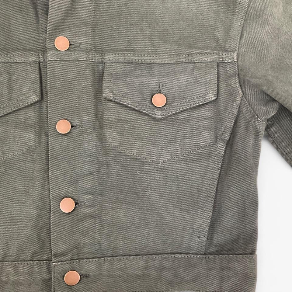 Bull Denim Cropped Trucker Jacket - Ivy Green