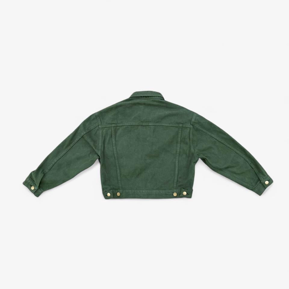 Bull Denim Cropped Trucker Jacket - Ivy Green