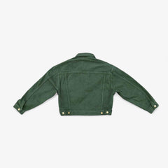 Bull Denim Cropped Trucker Jacket - Ivy Green view 2