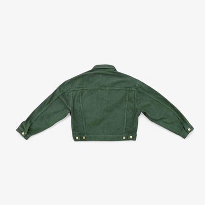Bull Denim Cropped Trucker Jacket - Ivy Green