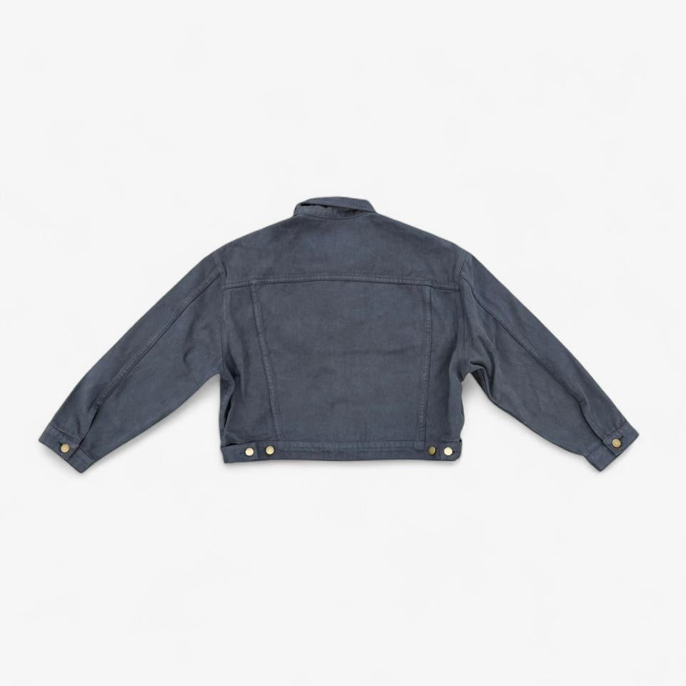 Cropped Bull Denim Trucker Jacket - Dolphin Blue 